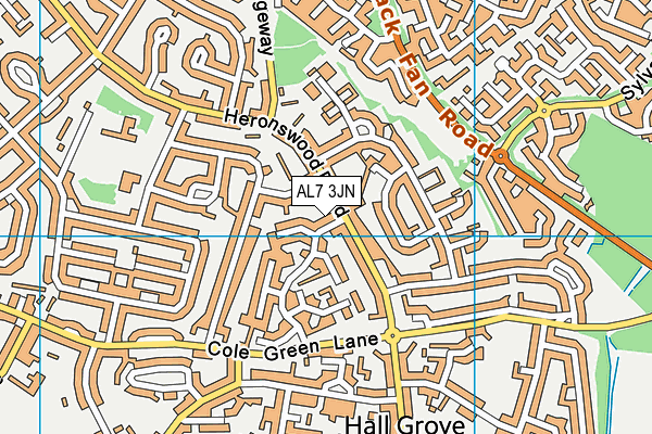 AL7 3JN map - OS VectorMap District (Ordnance Survey)