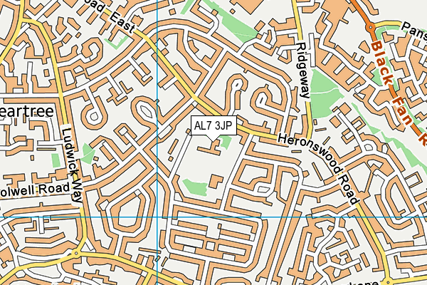 AL7 3JP map - OS VectorMap District (Ordnance Survey)