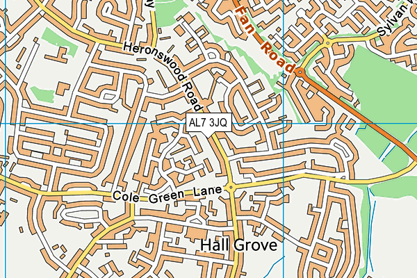 AL7 3JQ map - OS VectorMap District (Ordnance Survey)