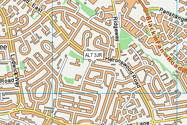 AL7 3JR map - OS VectorMap District (Ordnance Survey)
