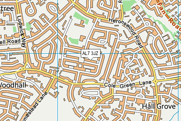 AL7 3JZ map - OS VectorMap District (Ordnance Survey)