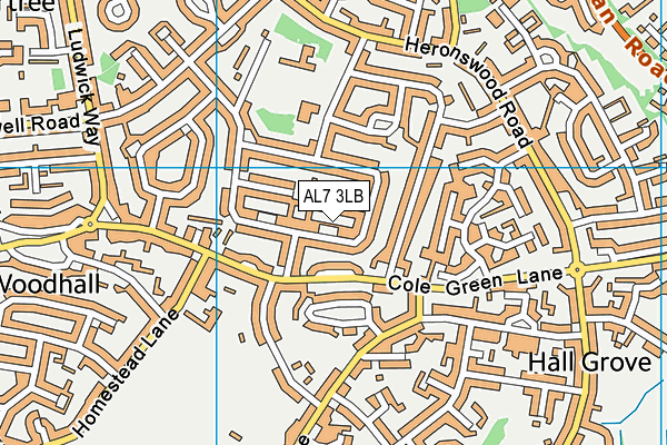AL7 3LB map - OS VectorMap District (Ordnance Survey)