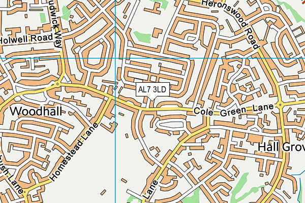 AL7 3LD map - OS VectorMap District (Ordnance Survey)
