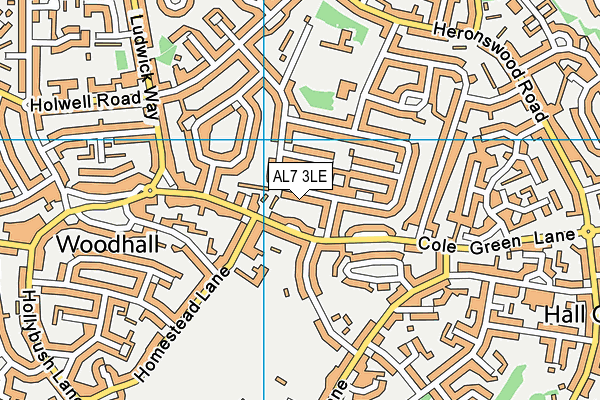 AL7 3LE map - OS VectorMap District (Ordnance Survey)