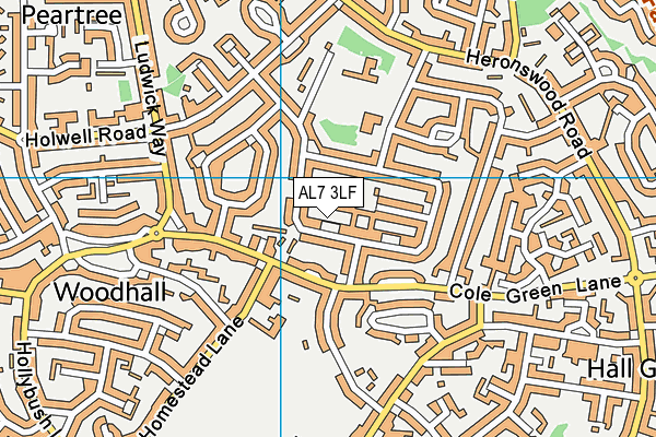 AL7 3LF map - OS VectorMap District (Ordnance Survey)