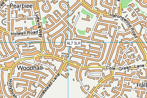 AL7 3LH map - OS VectorMap District (Ordnance Survey)