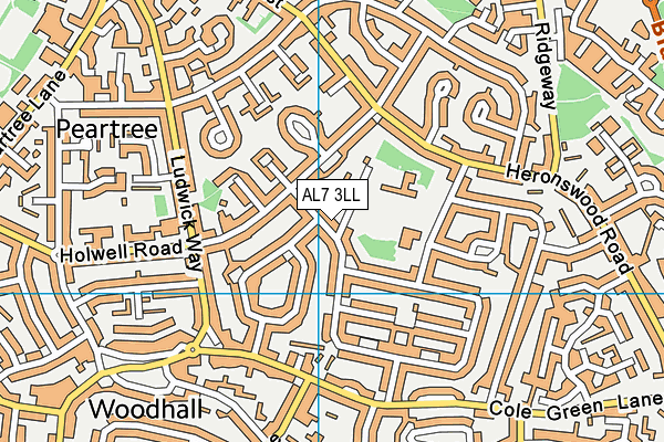 AL7 3LL map - OS VectorMap District (Ordnance Survey)