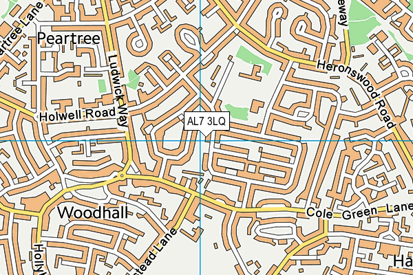 AL7 3LQ map - OS VectorMap District (Ordnance Survey)