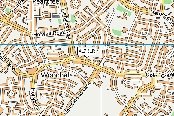 AL7 3LR map - OS VectorMap District (Ordnance Survey)