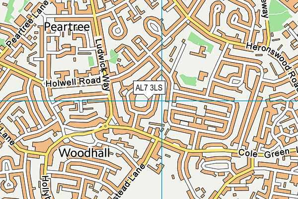 AL7 3LS map - OS VectorMap District (Ordnance Survey)