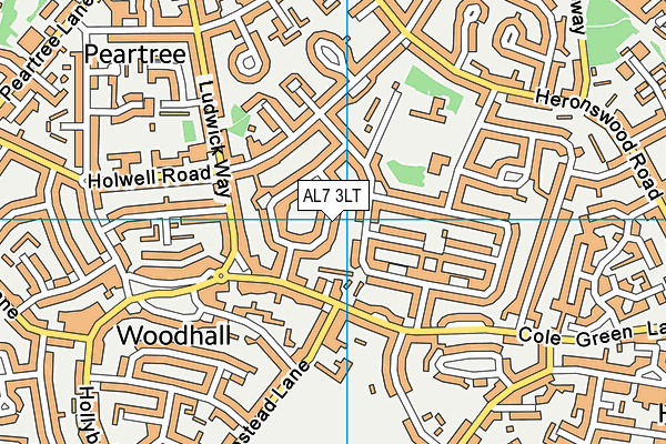AL7 3LT map - OS VectorMap District (Ordnance Survey)
