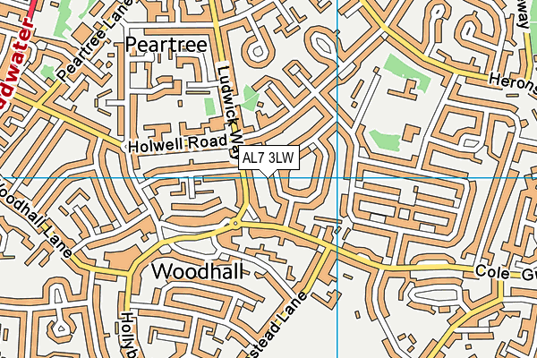 AL7 3LW map - OS VectorMap District (Ordnance Survey)