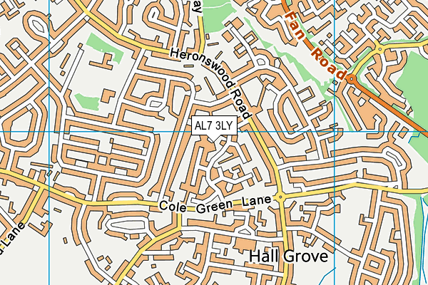 AL7 3LY map - OS VectorMap District (Ordnance Survey)