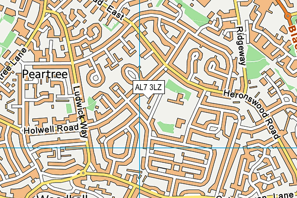AL7 3LZ map - OS VectorMap District (Ordnance Survey)