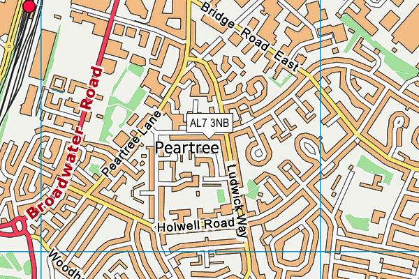 AL7 3NB map - OS VectorMap District (Ordnance Survey)