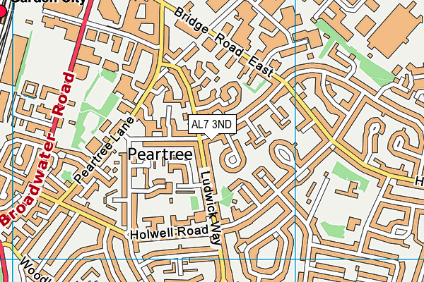 AL7 3ND map - OS VectorMap District (Ordnance Survey)