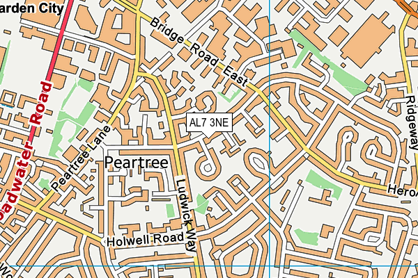 AL7 3NE map - OS VectorMap District (Ordnance Survey)