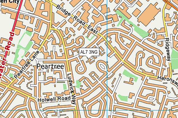 AL7 3NG map - OS VectorMap District (Ordnance Survey)