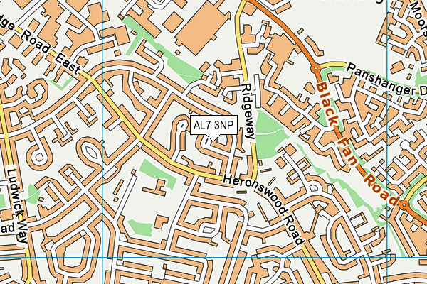 AL7 3NP map - OS VectorMap District (Ordnance Survey)