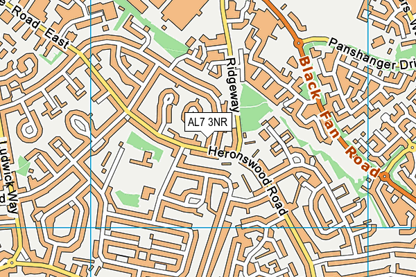 AL7 3NR map - OS VectorMap District (Ordnance Survey)