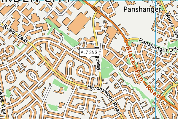 AL7 3NS map - OS VectorMap District (Ordnance Survey)