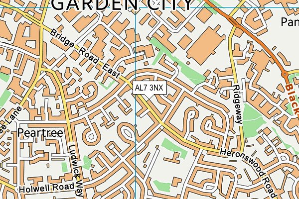 AL7 3NX map - OS VectorMap District (Ordnance Survey)