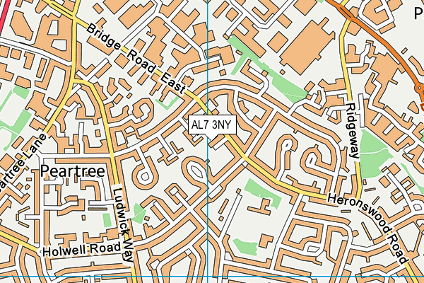 AL7 3NY map - OS VectorMap District (Ordnance Survey)
