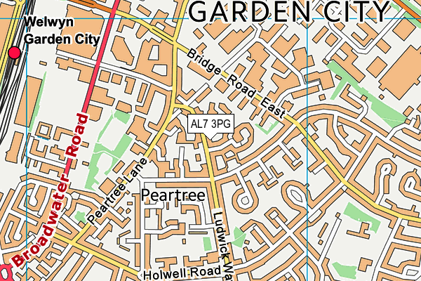 AL7 3PG map - OS VectorMap District (Ordnance Survey)