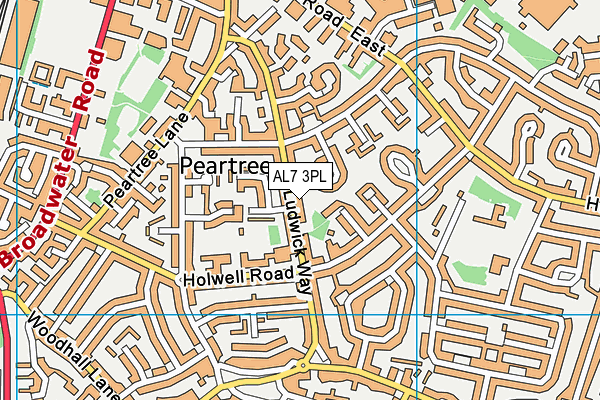 AL7 3PL map - OS VectorMap District (Ordnance Survey)