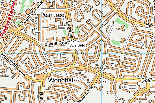 AL7 3PN map - OS VectorMap District (Ordnance Survey)