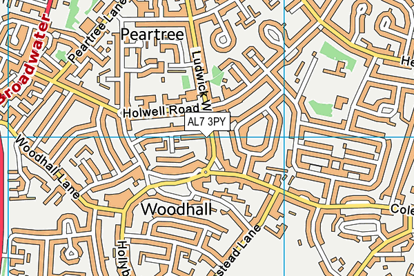 AL7 3PY map - OS VectorMap District (Ordnance Survey)