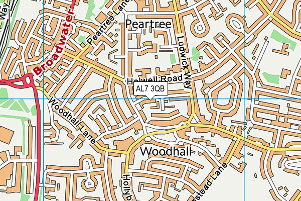 AL7 3QB map - OS VectorMap District (Ordnance Survey)