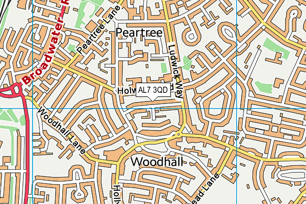 AL7 3QD map - OS VectorMap District (Ordnance Survey)