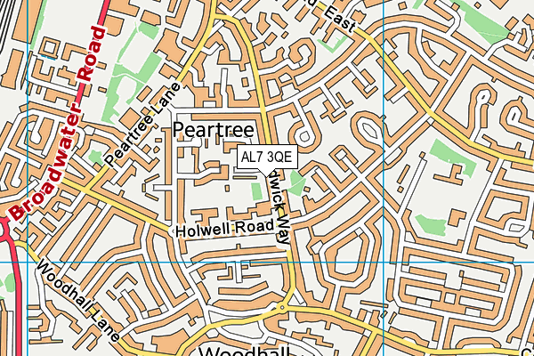 AL7 3QE map - OS VectorMap District (Ordnance Survey)