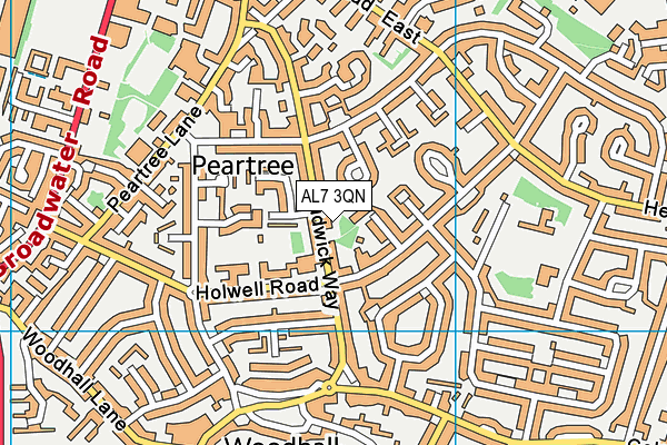 AL7 3QN map - OS VectorMap District (Ordnance Survey)