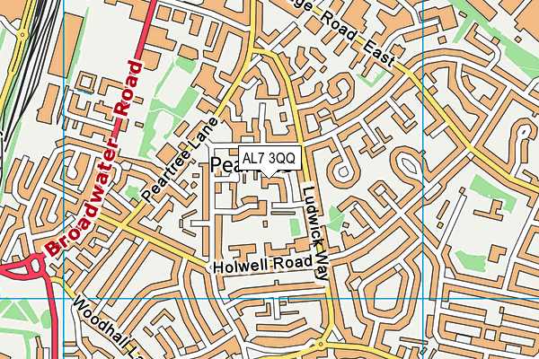 AL7 3QQ map - OS VectorMap District (Ordnance Survey)
