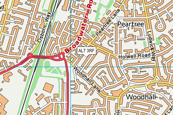 AL7 3RF map - OS VectorMap District (Ordnance Survey)