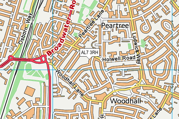 AL7 3RH map - OS VectorMap District (Ordnance Survey)