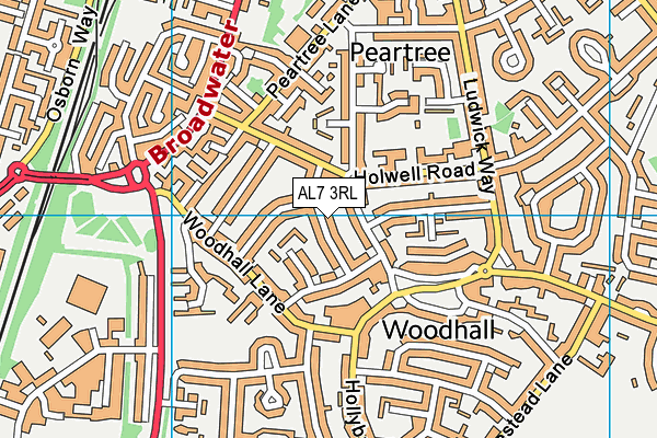 AL7 3RL map - OS VectorMap District (Ordnance Survey)