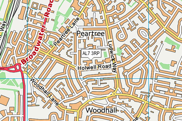Holwell Primary School map (AL7 3RP) - OS VectorMap District (Ordnance Survey)