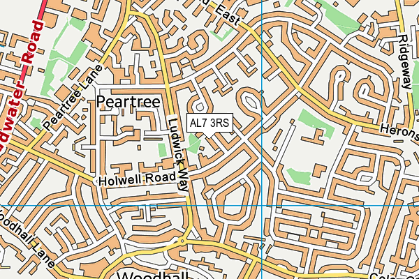 AL7 3RS map - OS VectorMap District (Ordnance Survey)