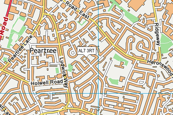 AL7 3RT map - OS VectorMap District (Ordnance Survey)