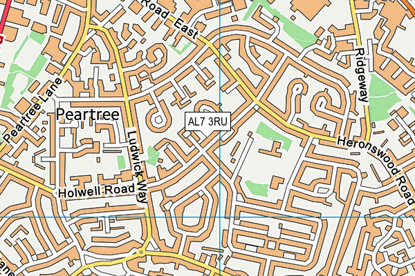 AL7 3RU map - OS VectorMap District (Ordnance Survey)