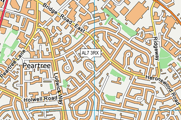 AL7 3RX map - OS VectorMap District (Ordnance Survey)