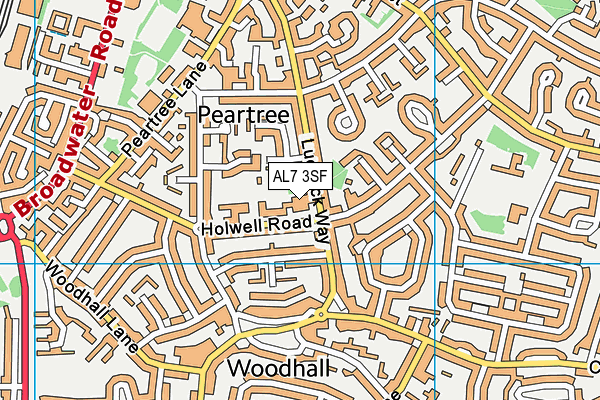 AL7 3SF map - OS VectorMap District (Ordnance Survey)