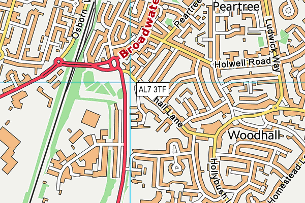 AL7 3TF map - OS VectorMap District (Ordnance Survey)