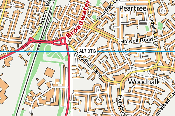 AL7 3TG map - OS VectorMap District (Ordnance Survey)