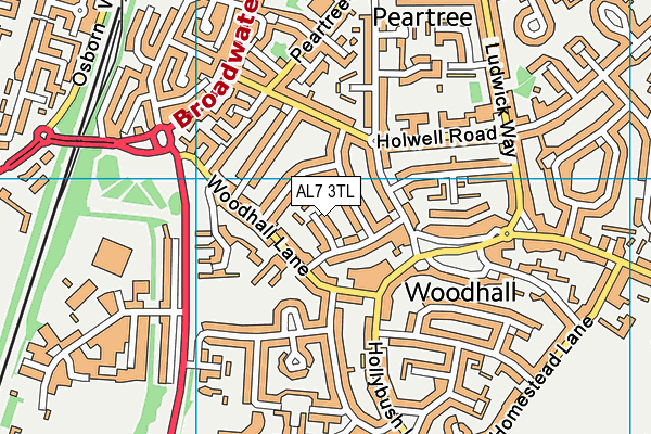 AL7 3TL map - OS VectorMap District (Ordnance Survey)