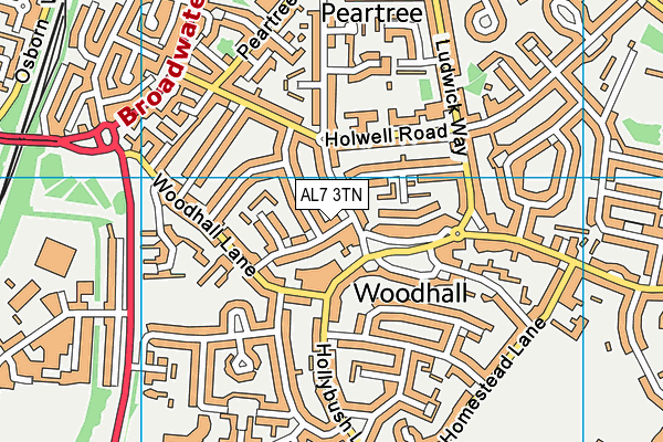 AL7 3TN map - OS VectorMap District (Ordnance Survey)
