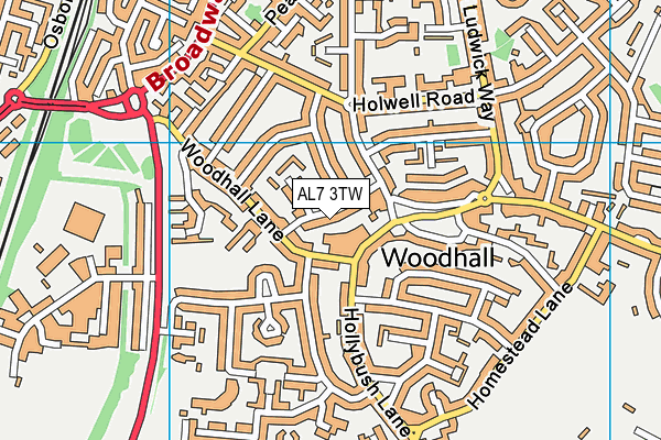 AL7 3TW map - OS VectorMap District (Ordnance Survey)